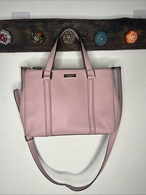 Kate Spade New York Lite Pink Satchel Bag Gold Hardware w/ Strap Zipper Leather